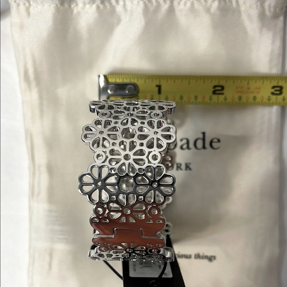 Kate Spade Silver Floral Cutout Bracelet 7” NWT - Picture 8 of 11